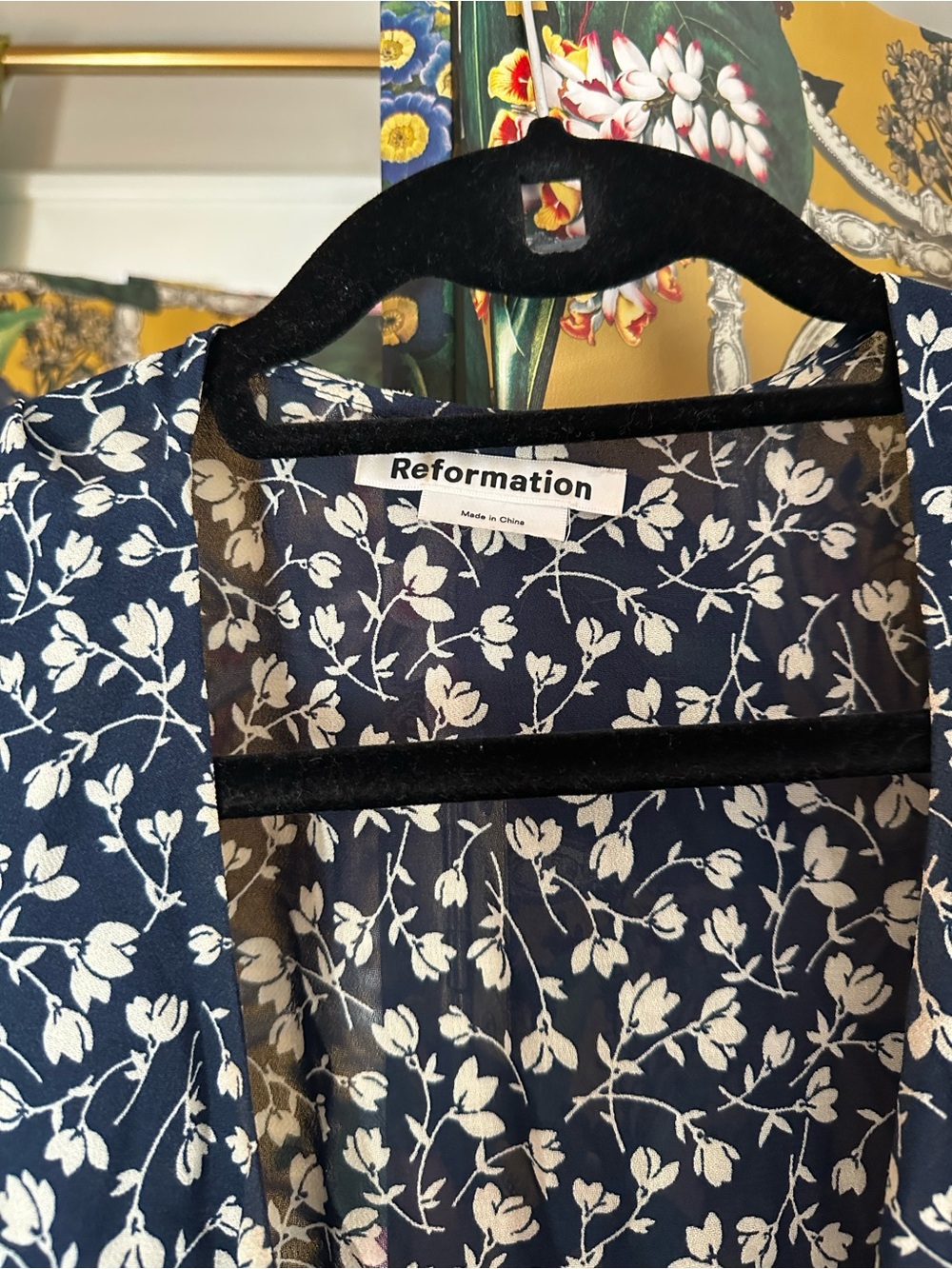 Reformation Blue Floral Lucky Elyse Wrap Dress Small - Picture 5 of 6